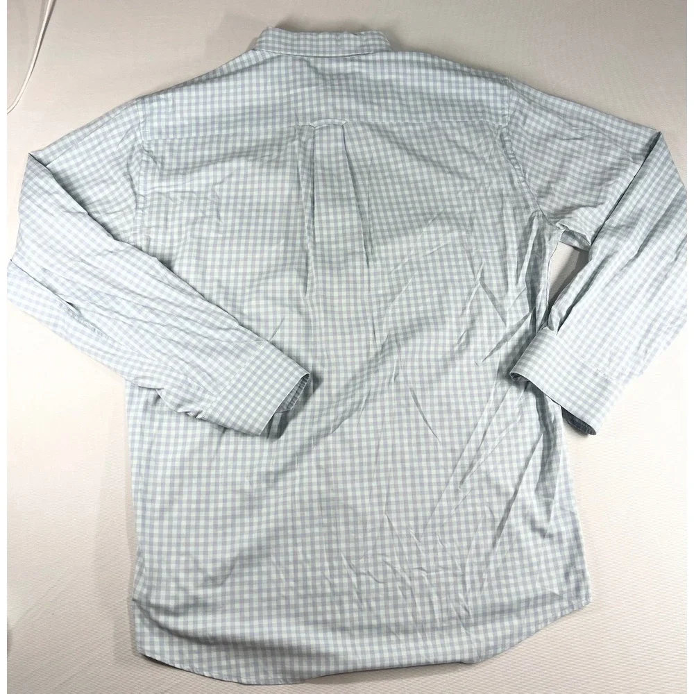 Onward Reserve Mens XL Tailored Fit Gingham Performance Shirt Green Purple Check